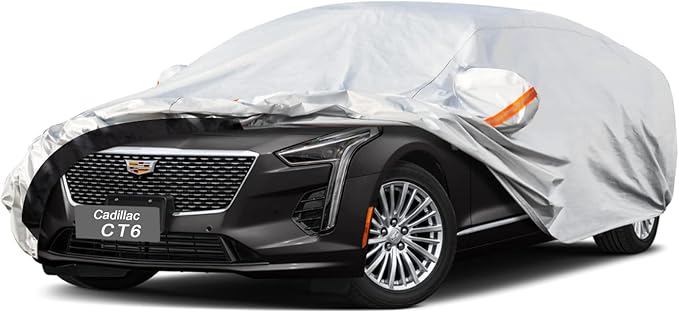 6 Layer Car Cover Custom Fit Cadillac CT6 (2016-2025) Waterproof All Weather, Heavy Duty Outdoor Snow Sun Rain Uv Protection (Ships from US Warehouse, Delivery 3-8 Days)