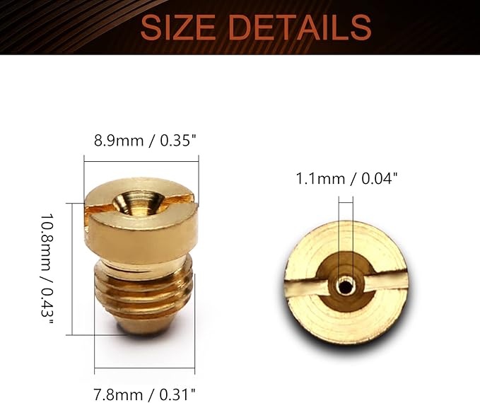 MroMax 1Pcs 1.1mm Foam Orifice Nozzle Tip, Brass Universal Thread Tips for Snow Foam Lance