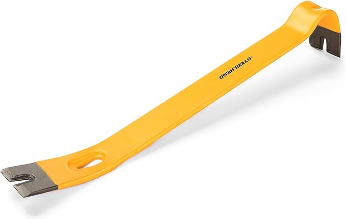 STEELHEAD 15" Heavy-Duty Flat Pry Bar,Integrated Nail Puller,Rust & Corrosion Resistant Enamel Finish,Ultra-Durable Forged Heat-Treated Carbon Steel,Flat,USA-Based Support,SH-PB-B1-15-1