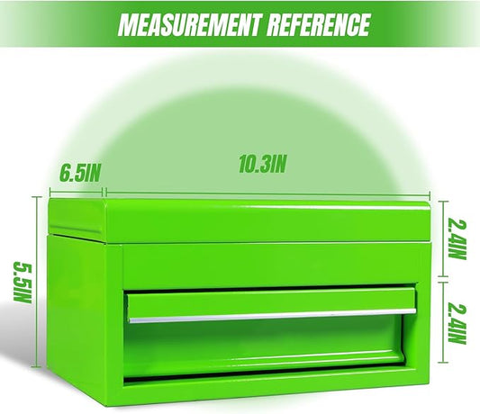 Torin APBT701GB 10" Mini Portable Steel Tool Box with drawer,Small Metal Tool Chest for Garage,Home or Workbench,Green