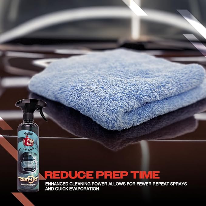 Tinybot Restart - Surface Prep Spray - Adhesive Oil Polish Cleaner Remover - Vinyl Wrap, PPF, Ceramic Coating, Wax Prep - Safe on All Surfaces Paint Window Glass - pH Neutral, Anti-Static - 16.9 oz