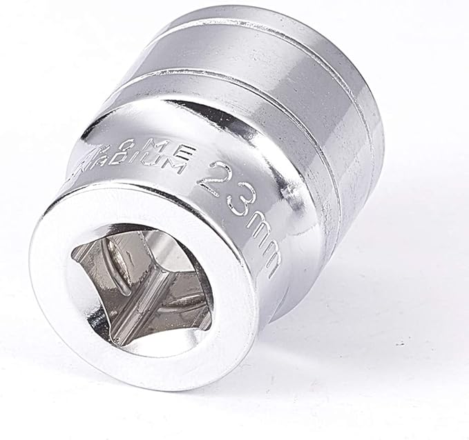 Utoolmart Shallow Socket, 1/2-Inches Drive 6-Point 23mm Metric Socket, Chrome Vanadium Steel Chrome Finish, for General Repairs