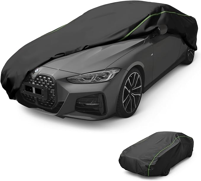 J&J Heavy Duty car Cover,300D&Soft Lining,Driver&Trunk Zipper,Withstand Wind,Car Cover Waterproof All Weather,Protect Vehicle Painting,Car Covers for Automobiles (Coupe/Cabrio, Silver-B2)