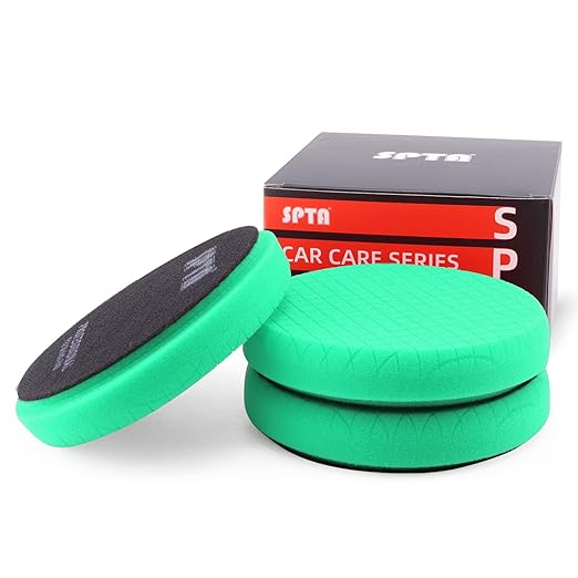 T120 Heavy-Cut Foam Polishing Pads, SPTA 3Pcs 6.5 Inch Face for 6 Inch 150mm Backing Plate Compound Buffing Sponge Pads for Car Buffer Polisher Compounding, Polishing and Waxing -FPTSS6G-3