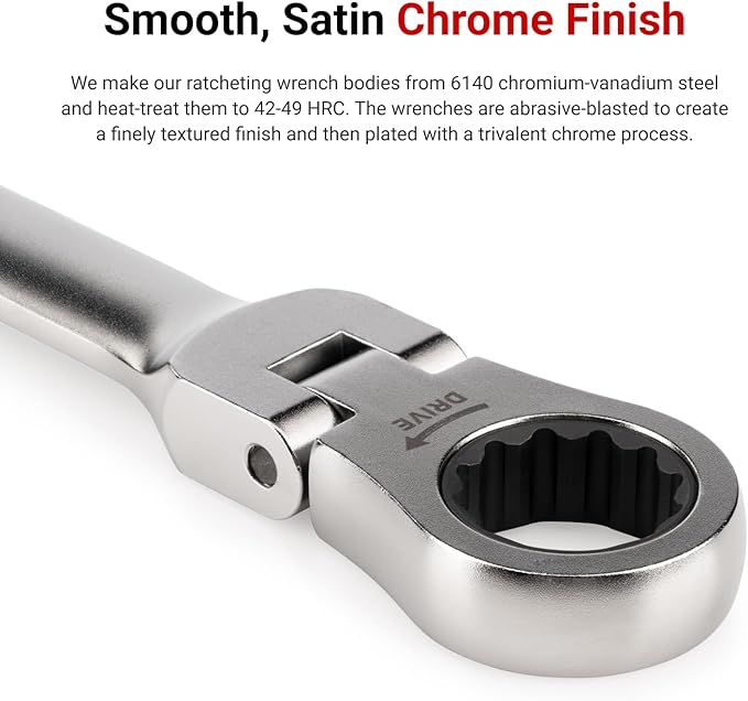 TEKTON Flex Head 12-Point Ratcheting Combination Wrench Set with Modular Organizers, 14-Piece (6-19 mm) | WRC95302