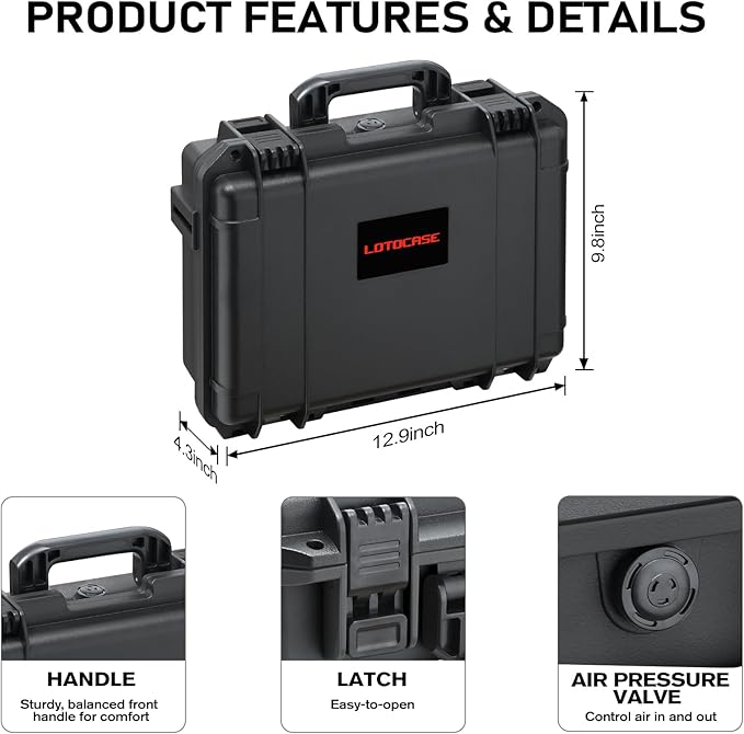 LOTOCASE Case for NOCO GBX55 – Waterproof Hard Shell Carrying Case with Custom Pre-Cut Foam, Shockproof Protective Travel Box Compatible with Boost GBX55 UltraSafe Jump Starter
