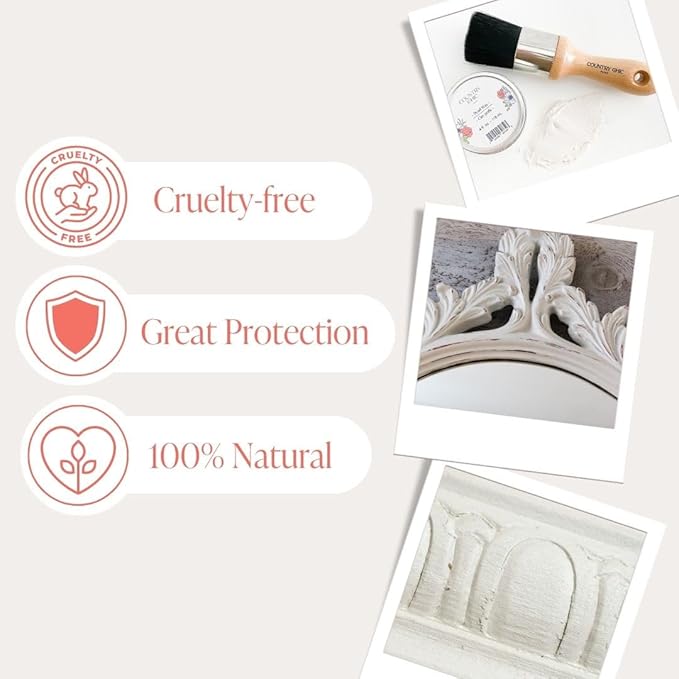 Furniture Wax - 100% Natural Sealant for Chalk Furniture Paint or Raw Wood, Light Protection, Easy To Apply, No Odor, Eco-Friendly - 7 Color Choices - Pearl (4 oz)