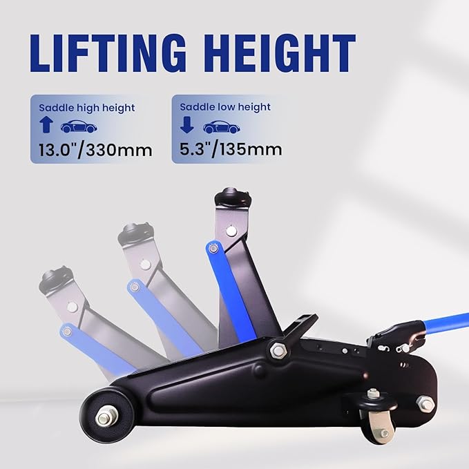 ANTPOWER 2 Ton Floor Jack,with Wheels for Secure Lifting,Fast Lift Floor Jack, Quick Lift Pump for Sport Utility Vehicle,Providing Stable Support for Various Cars,lifting range of 5.31" to 13" (2 Ton)