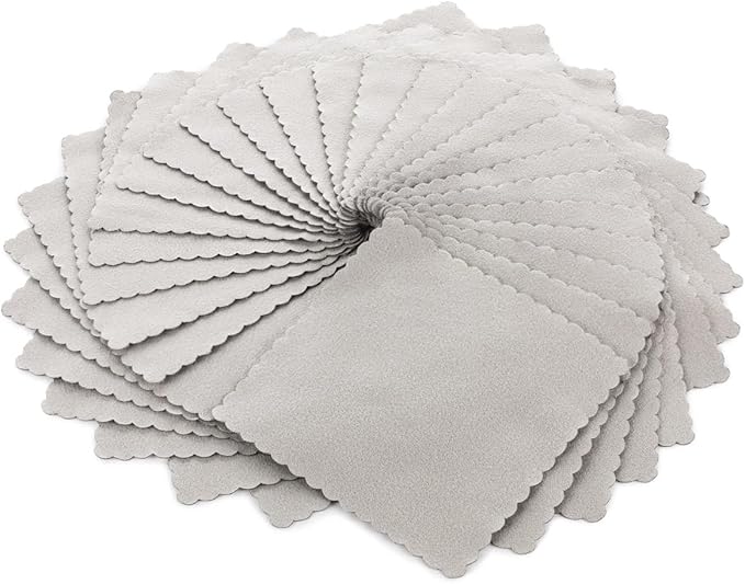 The Rag Company - Buttersoft Suede Cloths - 4in. x 4in. - Grey | Ideal for Cleaning Touch Screens and Applying Ceramic Coatings to Car and Truck Exteriors - Lint Free and Tagless (40 Pack)