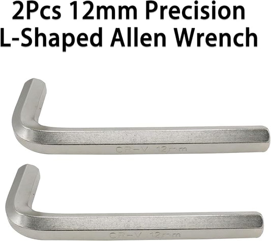 12mm Hex Key Wrench Set, 2Pcs Precision L-Shaped Allen Wrenches, Sturdy Hexagon Tool Kit for Repairing Bikes & Furniture, Small Metric Hex Spanner with Hex Head Replacement