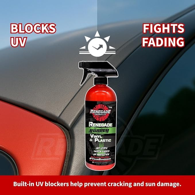Rebel Rubber, Vinyl & Plastic Spray Shine with UV Protection, Anti-Static and Anti-Stick Properties, Protect Plastics, Tires & Interior Vinyls with Our Non Greasy Water Based Formula