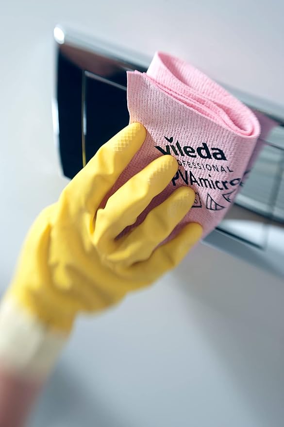 Vileda 143586 Micro Cleaning Cloth, Pink, red, 5 Pieces, 38x35 cms, Pack of 5