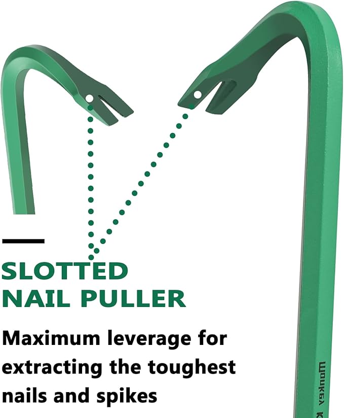 Monkey King Bar-18IN Pry Bar Gooseneck Wrecking Bar-Crowbar tool for Many pulling/Green color