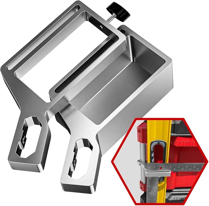 Alpha Engineered Level Mount Holder Compatible with Milwaukee Packout Tool Box-Fits Packout Organizers - Includes Set Screws - Perfect Packout Accessories Upgrade & Packout Mods Solution - Left Side