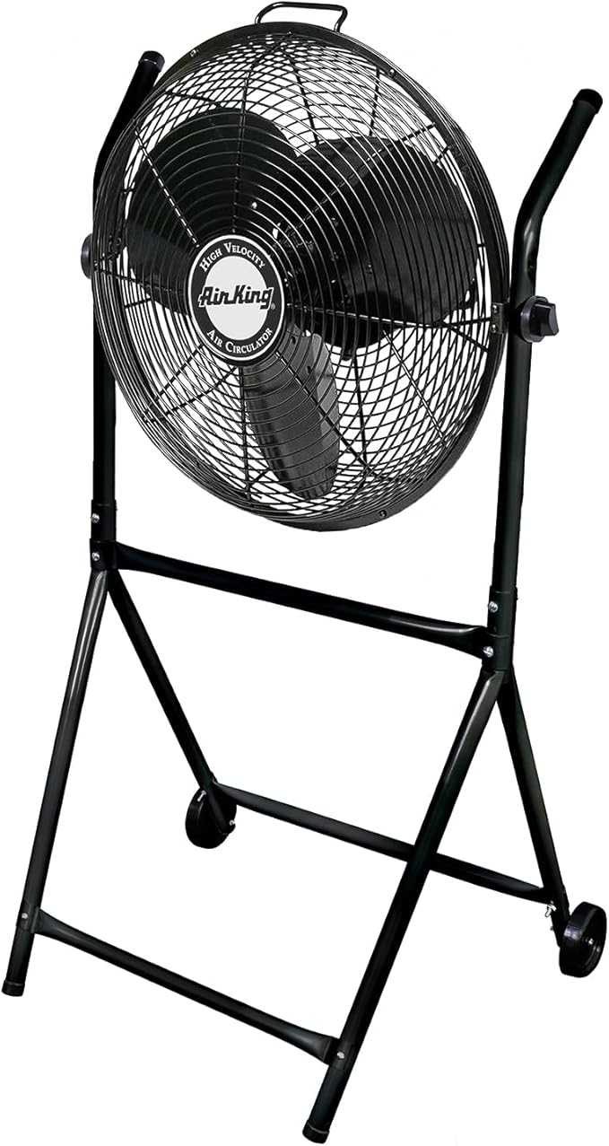 Air King 9219 18-Inch Industrial Grade High Velocity Roll-About Stand with Fan,Black