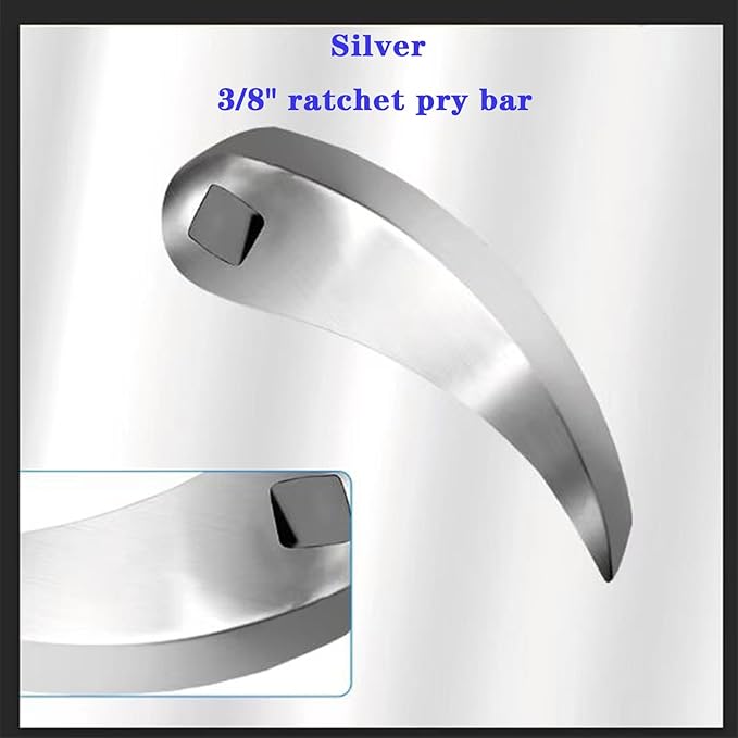 2 Pack Pry Bar Wrench Adapter & Ratchet Pry Bar Attachment - Adjustable Angle Head, Extra-Strong Axle Removal Tool for Tight Spaces (3/8"+1/2")