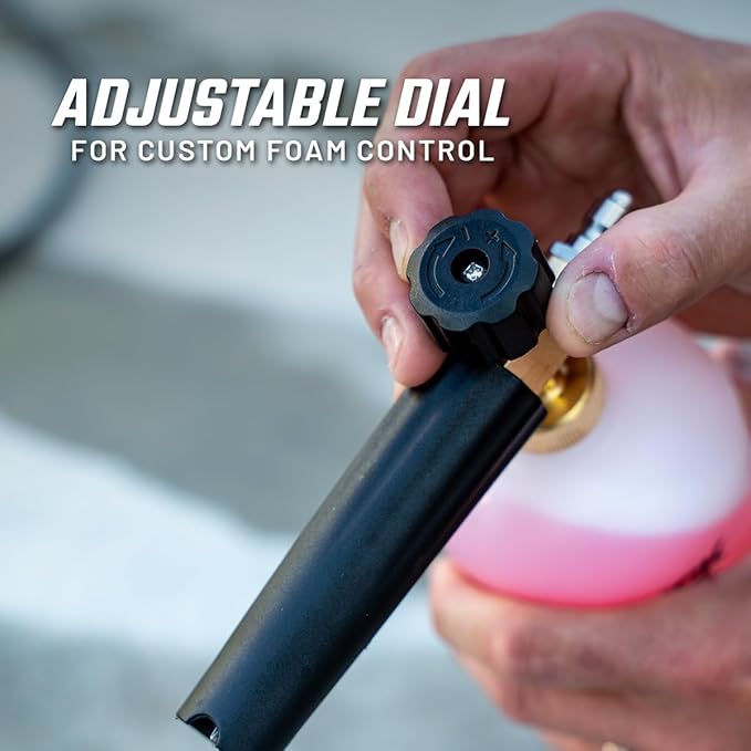 Slick Products Pressure Washer Foam Cannon – High Foaming Car Wash Soap Blaster with 1/4" Quick Connect | Thick Suds & Snow Foam Gun for Car, Truck, Motorcycle, ATV, UTV, Dirt Bike & More
