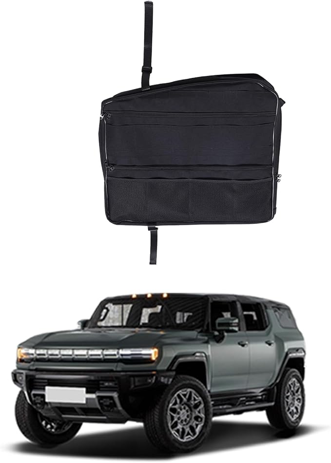 Sunroof Storage Bags for Hummer EV 2022-2026 SUV/SUT, Overhead Storage Organizer Cargo, 600D Oxford Overhead Storage Bag/Waterproof/Foldable/Top Sunshade with Hardtop Suction fixing (C)