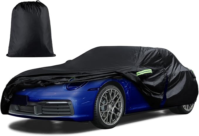 6 Layers Car Cover Custom Fit for 1998-2026 Porsche 911 (991/992/996/997 Series) Carrera 4S/Turbo/Carrera, Waterproof All Weather Rain Sun Protector with Door Zipper