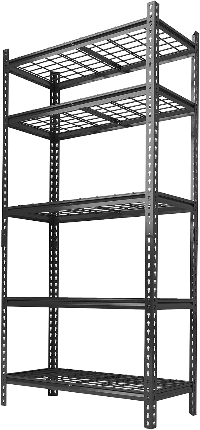 Garage Shelving 2200 LBS Storage Shelves Adjustable Metal Shelving Unit Heavy Duty 5 Tier Metal Shelves for Garage Kitchen Pantry Warehouse Basement, 36" W × 16" D × 72" H