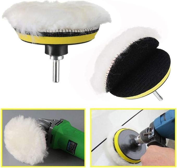 Yesallwas Car Foam Drill Polishing Pad Kit 8Pcs,4 Inch Buffing Pads Kits Drill Buffer Attachment,Thin Sanding Sponge for Drill Buffing,Car Sanding,Polishing,Waxing,Cleaning Set (4 Inch)