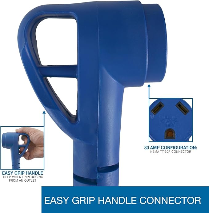 Conntek 14361, 30 Amp RV Extension Cord, Blue (25-Feet)