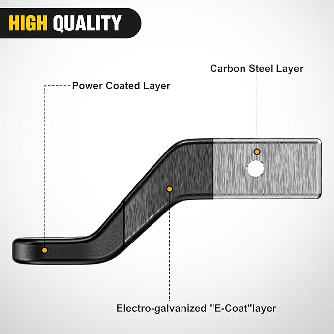 Nilight Trailer Hitch Ball Mount with 5/8" Hitch Pin Clip Fits 2-1/2 Inch Receiver Square 15000 lbs 4" Drop, 2-1/2" Rise, 1-1/4-Inch Hole, Gloss Black Powder Coat