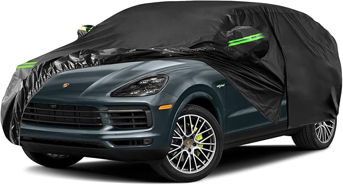 Waterproof Car Cover Replace for 2009-2025 Porsche Cayenne, 6 Layers All Weather Full Car Covers with Zipper Door & Windproof Bands for Snow Rain Dust Hail Protection (Cayenne)