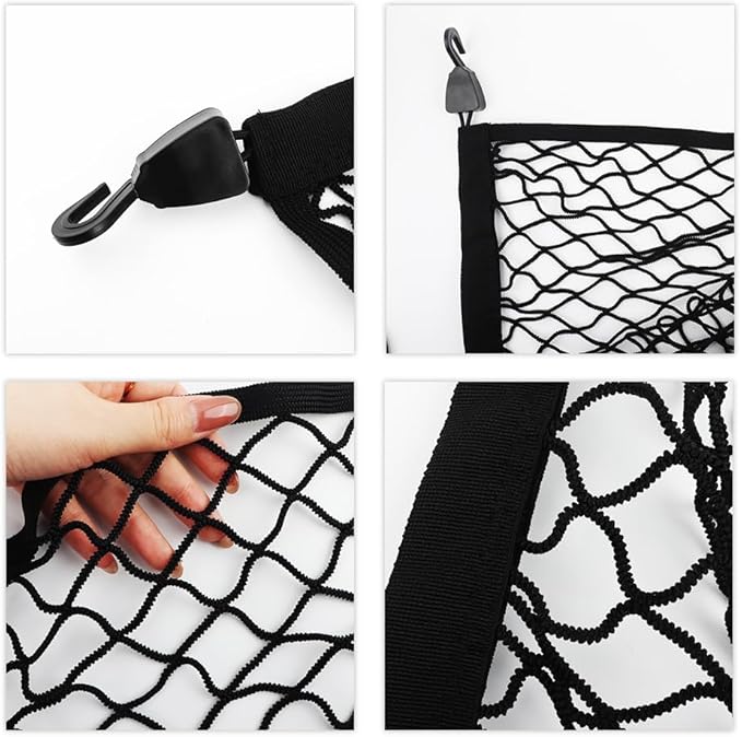 Cargo Net for SUV,Upgraded Highly Elastic Truck Cargo Net with Trunk Net Hooks - Stretch to 62.99"X47.24",Premium Truck Bed Netting for Cargo for Car Organizer and Storage