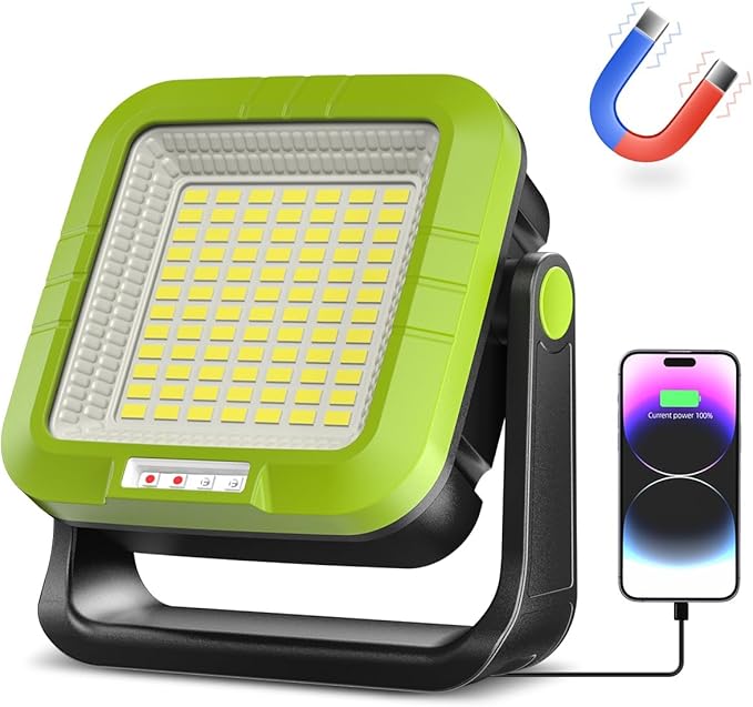 Fathers Day Gifts for Dad Rechargeable Magnetic Work Light Led Portable Cordless Work Light, 5400mAh with 360° Rotate Design, 1500 Lumens Led Work Light, Mechanic Light for Car Repairing