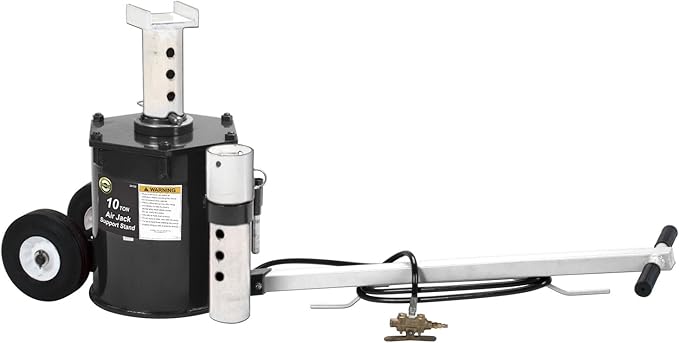 Omega 34100 Black Air Jack/Support Stand - 10 Ton Capacity