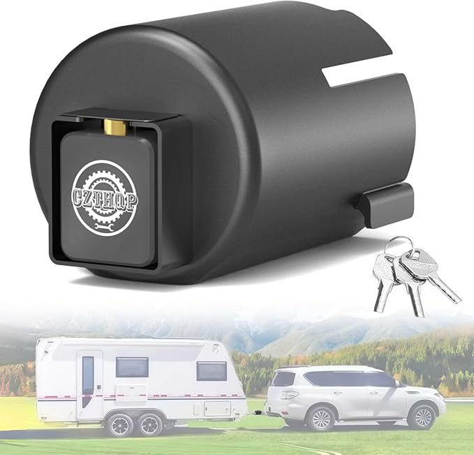 Upgraded Trailer Lock Fits 2-5/16 Inch Coupler, Anti-Theft Heavy Duty Trailer Hitch Lock with Keys for RV, Truck, Trailer, Boat