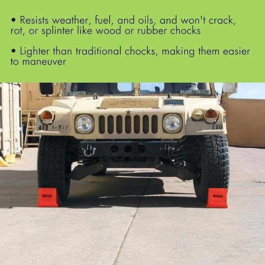 Checkers One Large Wheel Chock for 27-35" Tires, Heavy Duty Wheel Chocks for Semi Trucks, Utility, Tractor Trailer, 30k lb Load Capacity, Made in The USA, Polyurethane, UC1700