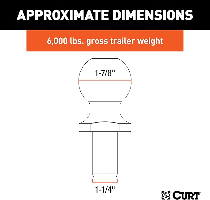 Curt Manufacturing 48810 1 7/8 in Replacement Ball for 1 7/8 in Ball and Pintle