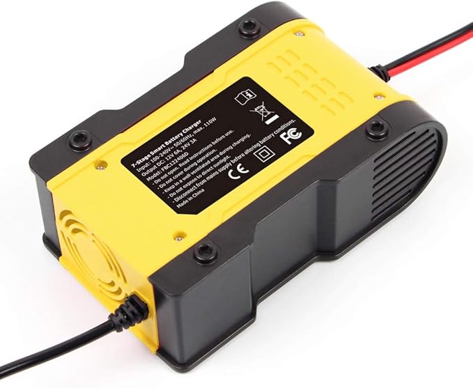 12V/6A Battery Charger Automotive 7-Stage Multifunction Smart Charger Maintainer 24V/3Afor Car, Truck, Motorcycle, Lawn Mower, Boat, ATV, Lithium/LiFePO4/Lead-Acid/Deep Cycle Battery Charger