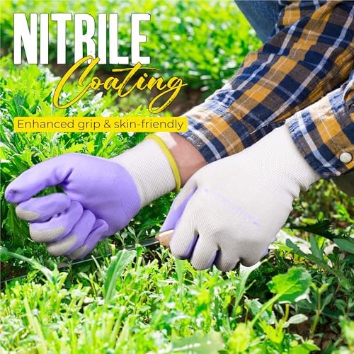 HANDLANDY 2/3/6 Pairs Womens Gardening Gloves, Garden Gloves for Women