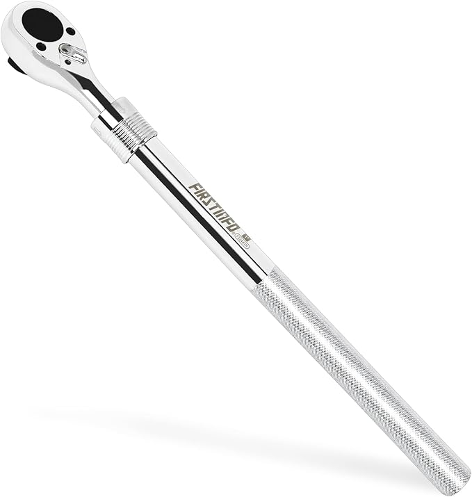 FIRSTINFO F32441H 1-Inch Drive Extendable Ratchet Wrench, 24T Reversible Ratchet Handle Extends 24.8 to 41.3 Inches