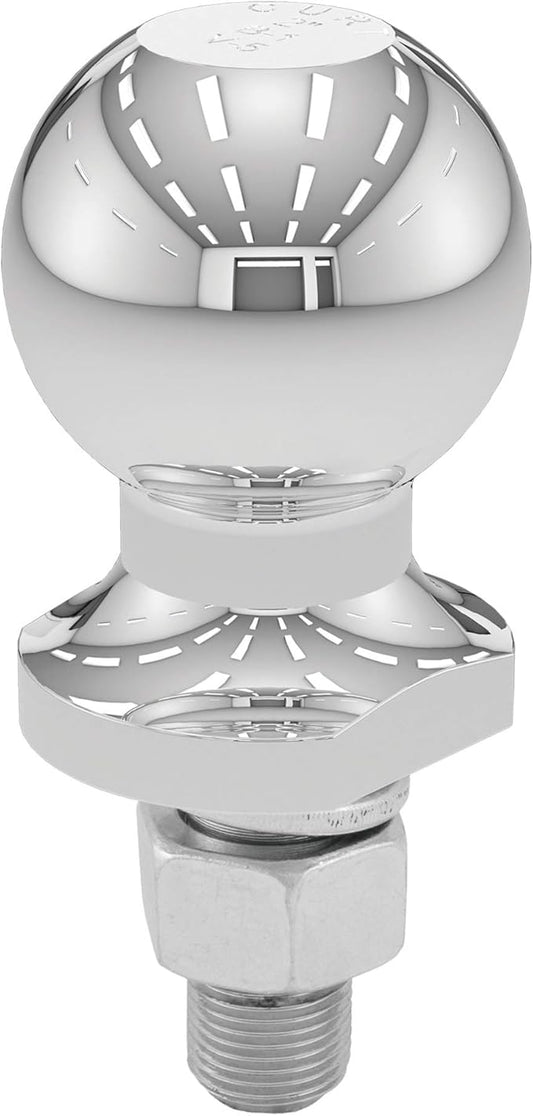CURT 40098 Chrome ATV, UTV, Lawn Tractor Hitch Ball, 2,000 lbs, 2-Inch Diameter, 5/8 x 1-3/4-Inch Shank