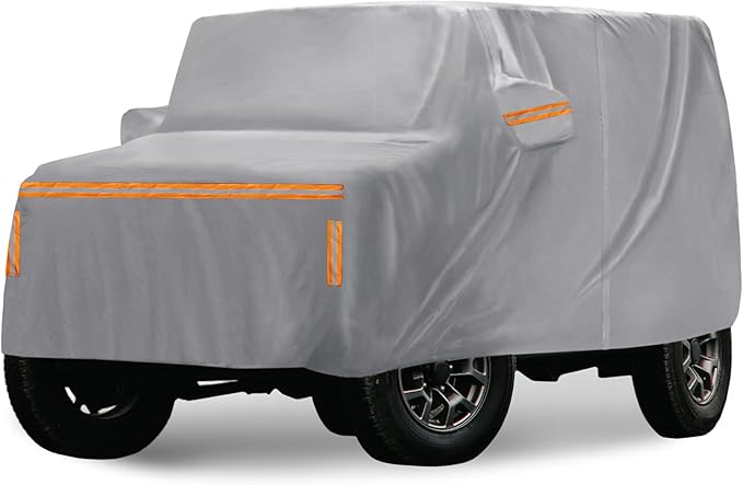 ACROPIX 1 Set Car Cover for Suzuki Jimny JB64W Jimny Sierra JB74W Outdoor Waterproof Sun Rain Dust Wind Snow Protection with Driver Door Zipper 1