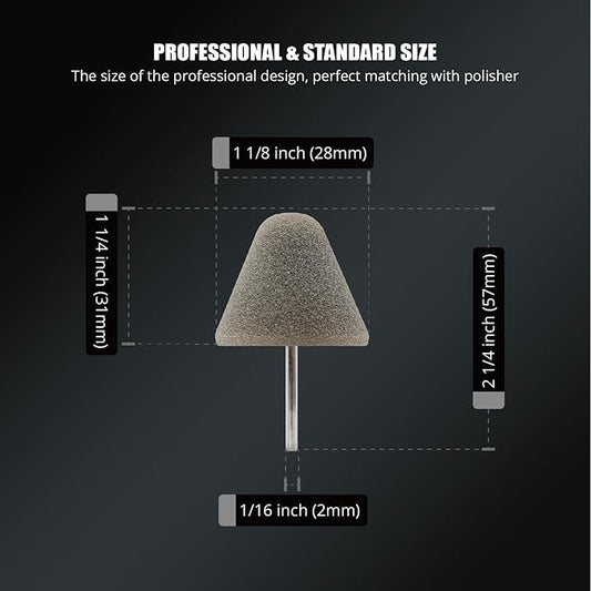 SPTA Gray Light Cut & Finish Pad with 1/8" Shank, 5Pcs Gray Flexible Shaft Cone Polishing Pad Set,Mini Car Detailing Pads for Small Area for Flexible Shaft & Drill Attachment -PT191-5