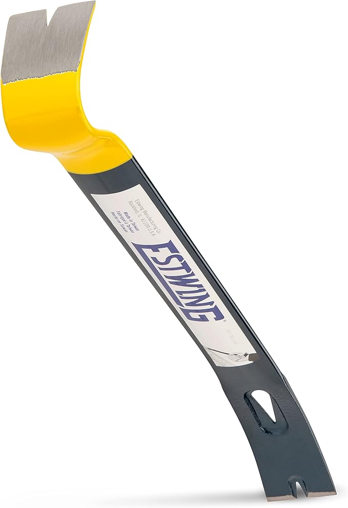 ESTWING Handy Bar Nail Puller - 15" Pry Bar with Wide, Thin Blade & Forged Steel Construction - HB-15