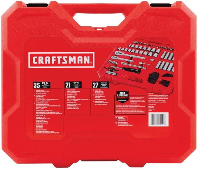 CRAFTSMAN Mechanics Tool Set, SAE/Metric, 1/4-Inch Drive, 83-Piece (CMMT12021)