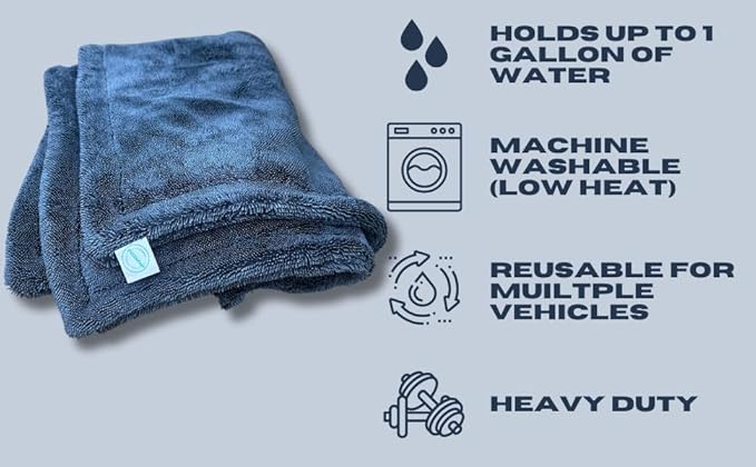 Pittstop Drying Microfiber Towel Large 24x35 Inch 1400 GSM, Edgeless Scratch-Free, Twisted Loop, Super Absorbent, Professional Grade Material, Heavy-Duty, Soft Durable, Car Drying Towel,