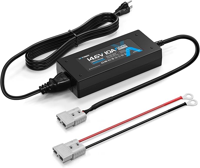 14.6V 10A Lithium Battery Charger AC-DC LiFePO4 Battery Charger for 12V Rechargeable Lithium LiFePO4 Battery with Multiple Protection & LED Indicator