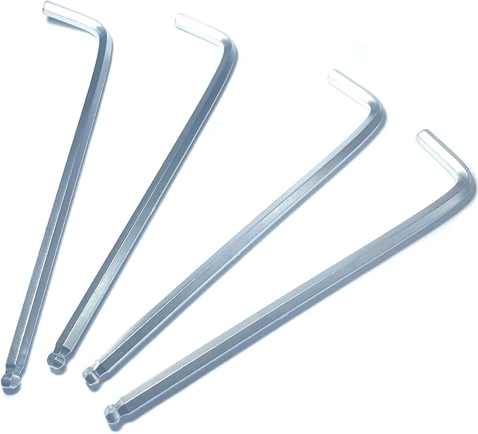 4pcs 1/4 Ball End Allen Wrench Sets,1/4" Hex Key Wrench Set,Allen Key Door Key L Shaped Hex Wrench Set with Long Arm..
