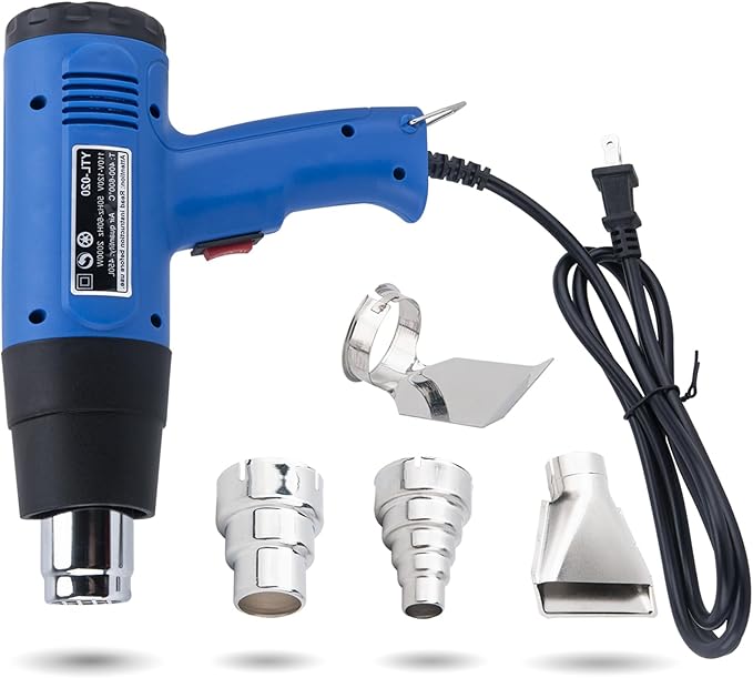 Heat Gun for Vinyl Wrap, Heat Gun for Crafting, Heat Gun Blower, Shop Heat Gun, 2000W Heat Guns Hot Air Gun Kit with 4 Nozzle Attachments for Crafts, Shrinking PVC, Stripping Paint by 9TH SHOP