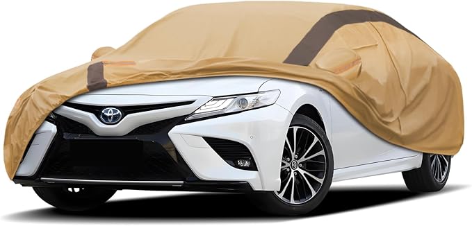 Car Cover Waterproof All Weather Compatible with Toyota Camry Sedan Solara (1996-2024), Outdoor Anti-UV Sun Rain Protection Full Exterior Cover