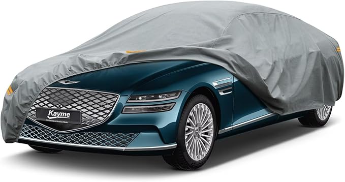 Kayme Heavy Duty Car Cover Custom Fit Hyundai Genesis G80 Waterproof All Weather for Automobiles, Full Exterior Covers Sun Rain UV Protection.（Deliver About 3-10 Days）
