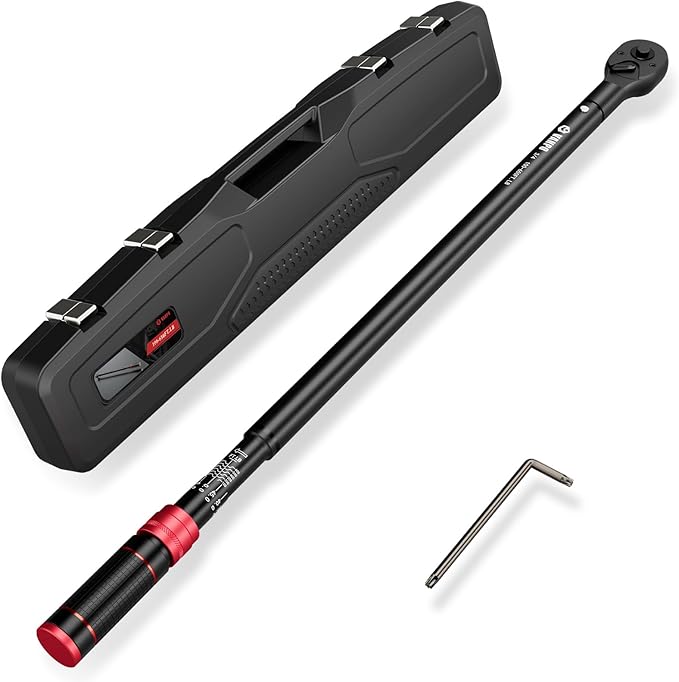 VANPO 3/4-inch Drive Click Torque Wrench, 100-650Ft-Lb/135.5-880.8Nm, Industrial Adjustable Torque Wrench Set with a Hex Key for Oil Rigs, Trucks & Off-Road Equipment