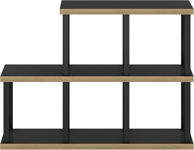 Furinno Turn-N-Tube No Tools Decorative Display Shelf, 5-Cube, Americano/Black
